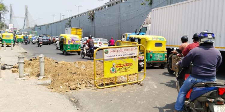 New Road dug up bengaluru