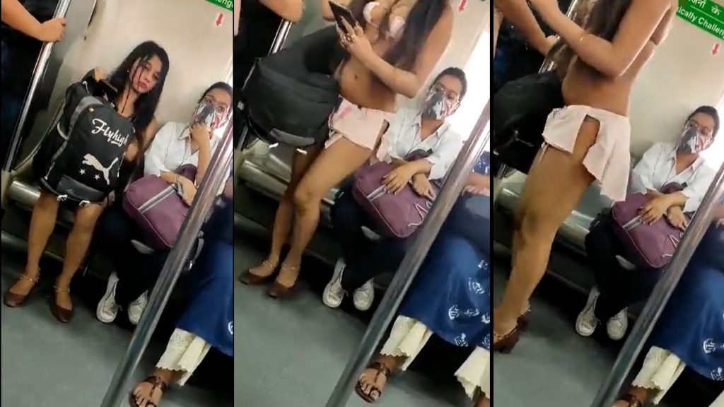delhi metro girl in bikini dress
