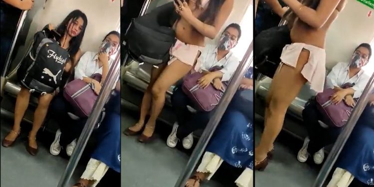 delhi metro girl in bikini dress