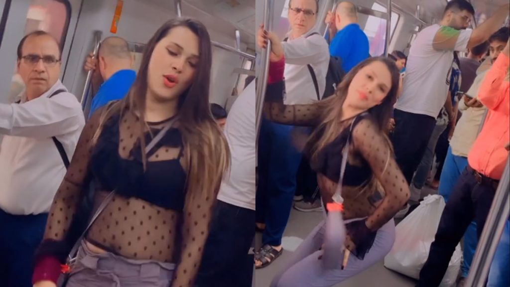 Priya Sharma dancing in Metro rail
