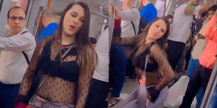 Priya Sharma dancing in Metro rail
