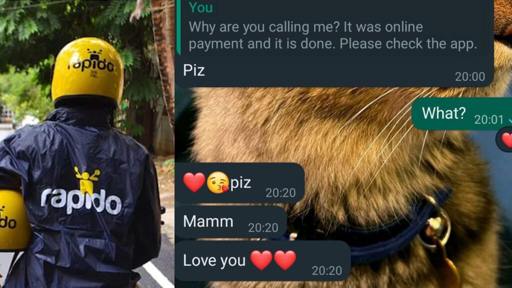 rapido driver masturbated sent a love you message on whatsapp to athira purushothaman mobile bengaluru tweet