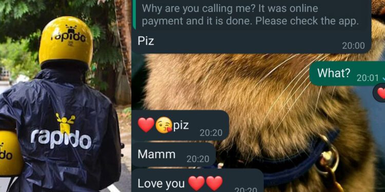 rapido driver masturbated sent a love you message on whatsapp to athira purushothaman mobile bengaluru tweet
