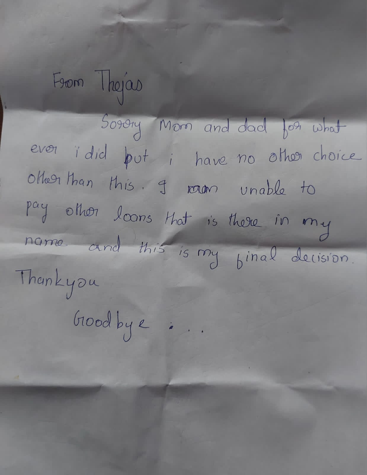 thejas death note bangalore online loan app harrasment to thejas bangalore