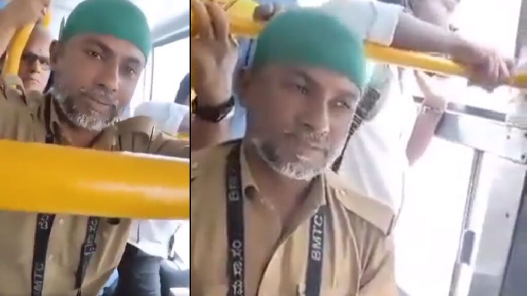 woman forced a BMTC conductor to remove his green cap