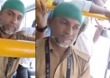 woman forced a BMTC conductor to remove his green cap