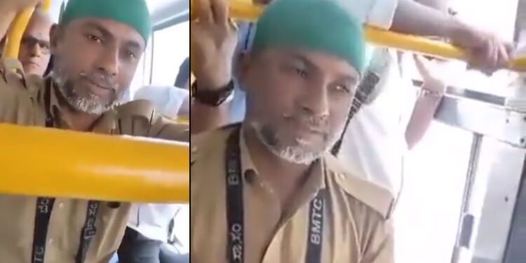 woman forced a BMTC conductor to remove his green cap
