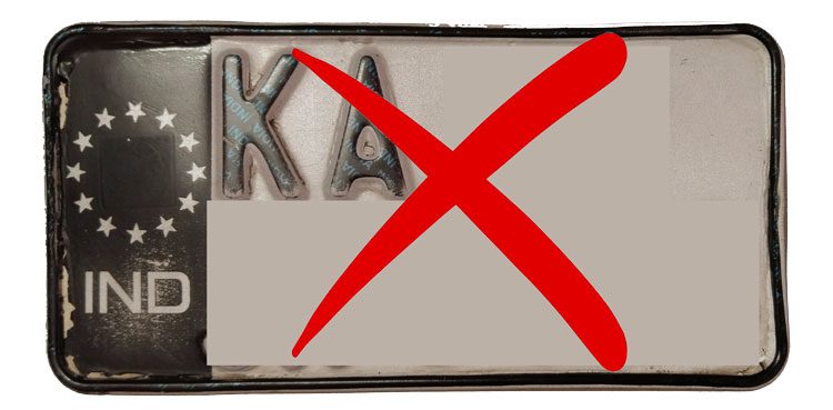 Unauthorized HSRP Number Plate